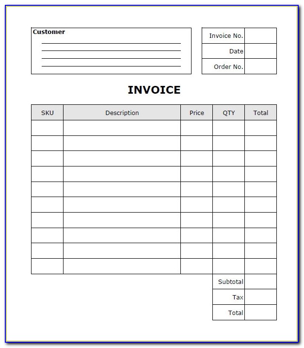 Invoice Format For Professional Services In Excel