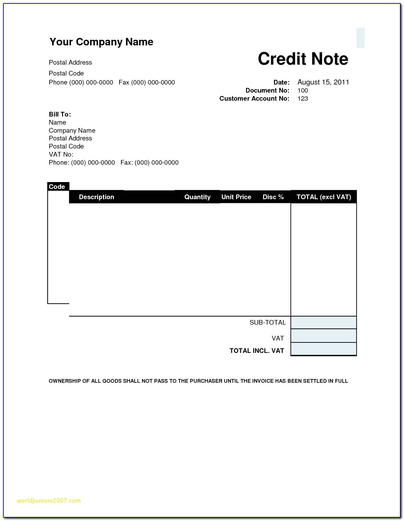 Invoice Format In Excel Free Download India