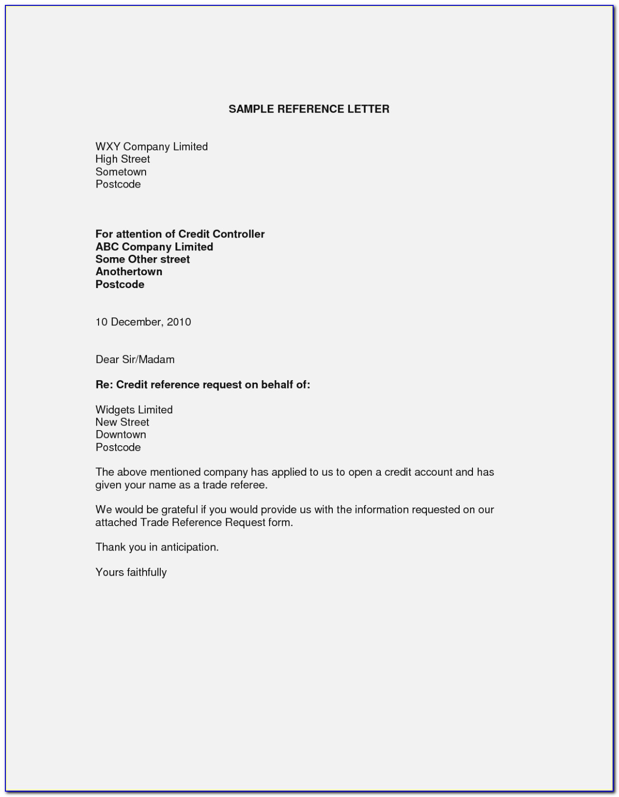 Invoice Letter Template Uk
