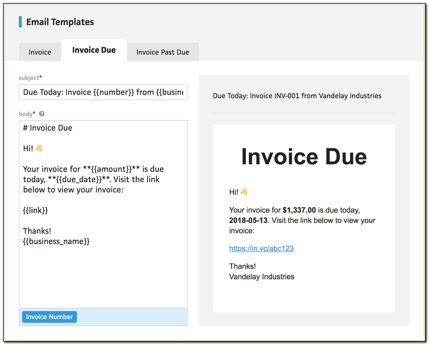Invoice Reminder Email Template