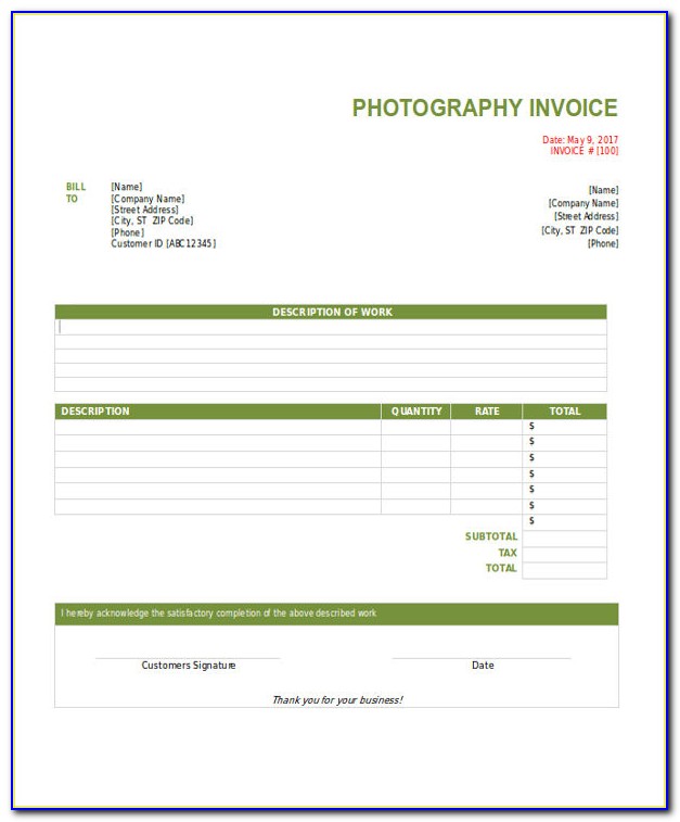 Invoice Template Excel Download India