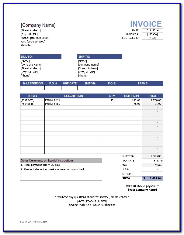 Invoice Template For Apple Pages