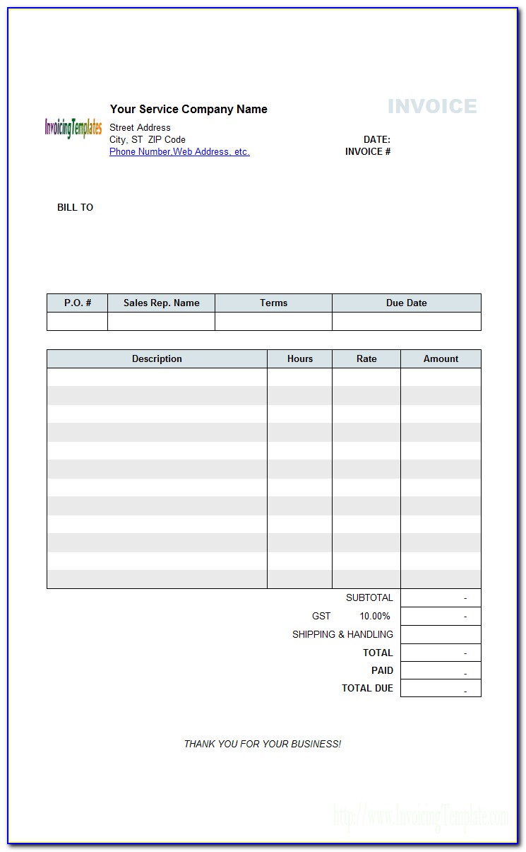 Invoice Template For Hours Worked Uk