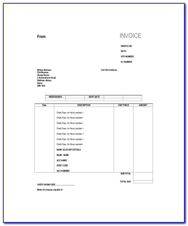 Invoice Template For Numbers Ipad
