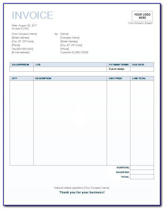 Invoice Template For Pages Free