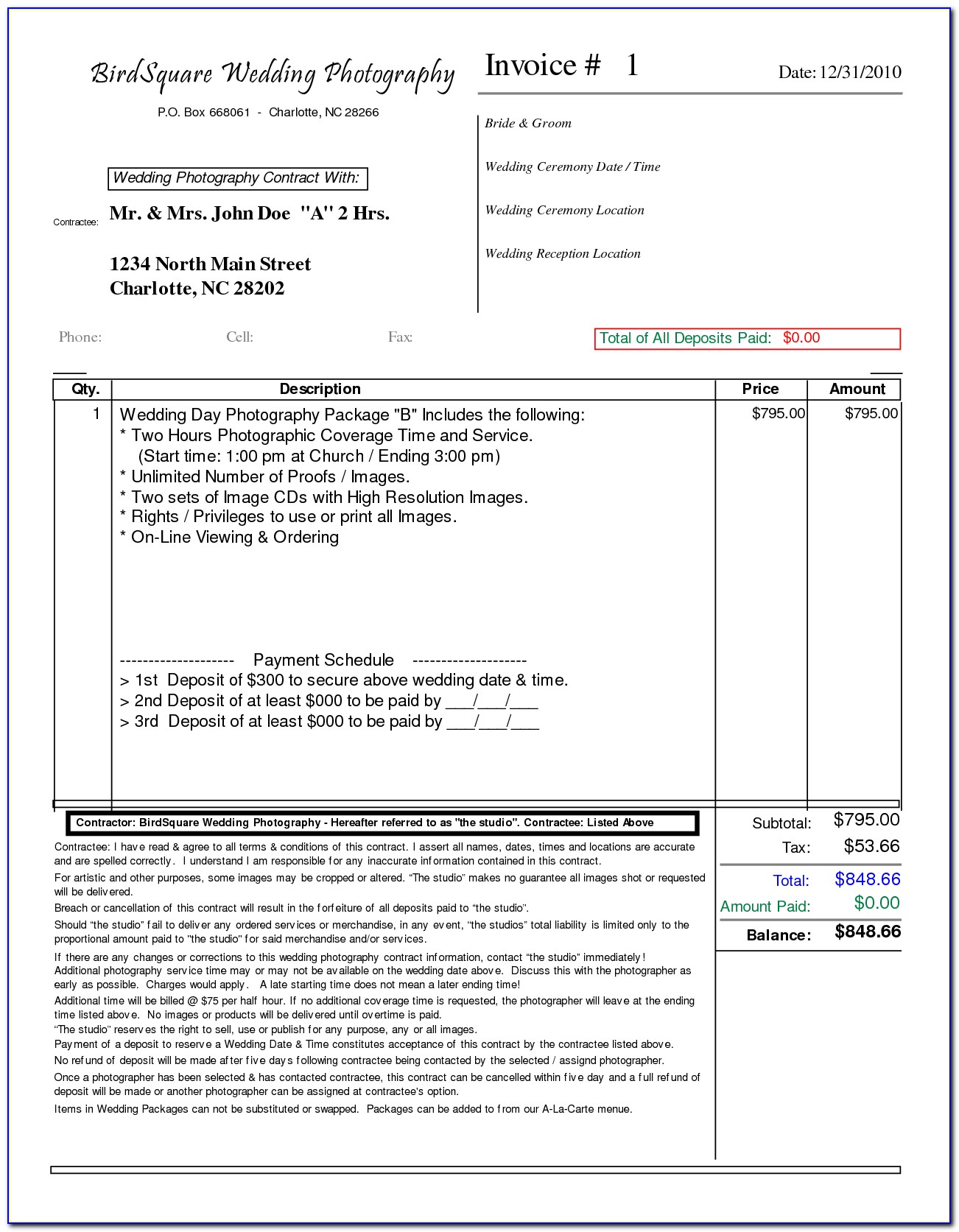 Invoice Template For Wordpad Free