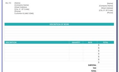 Invoice Template For Work Done