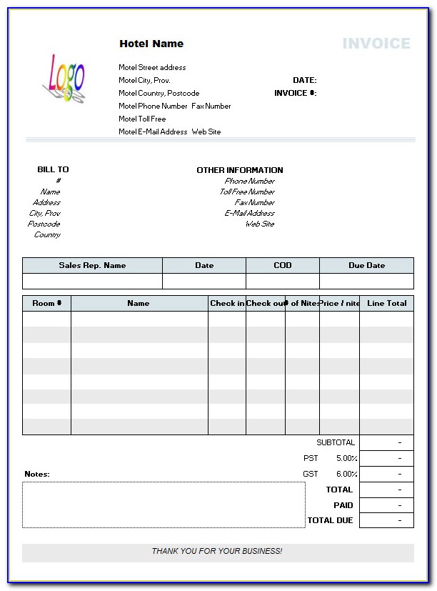 Invoice Template Office 2010
