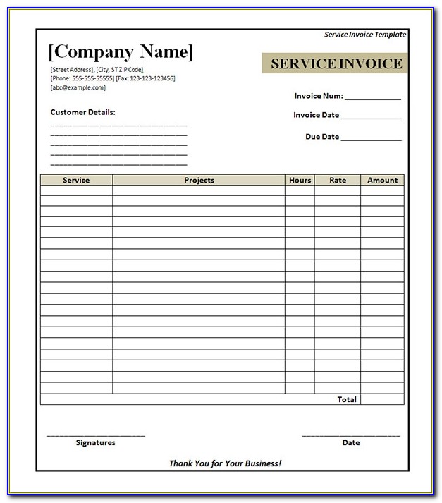Invoice Template Professional Services