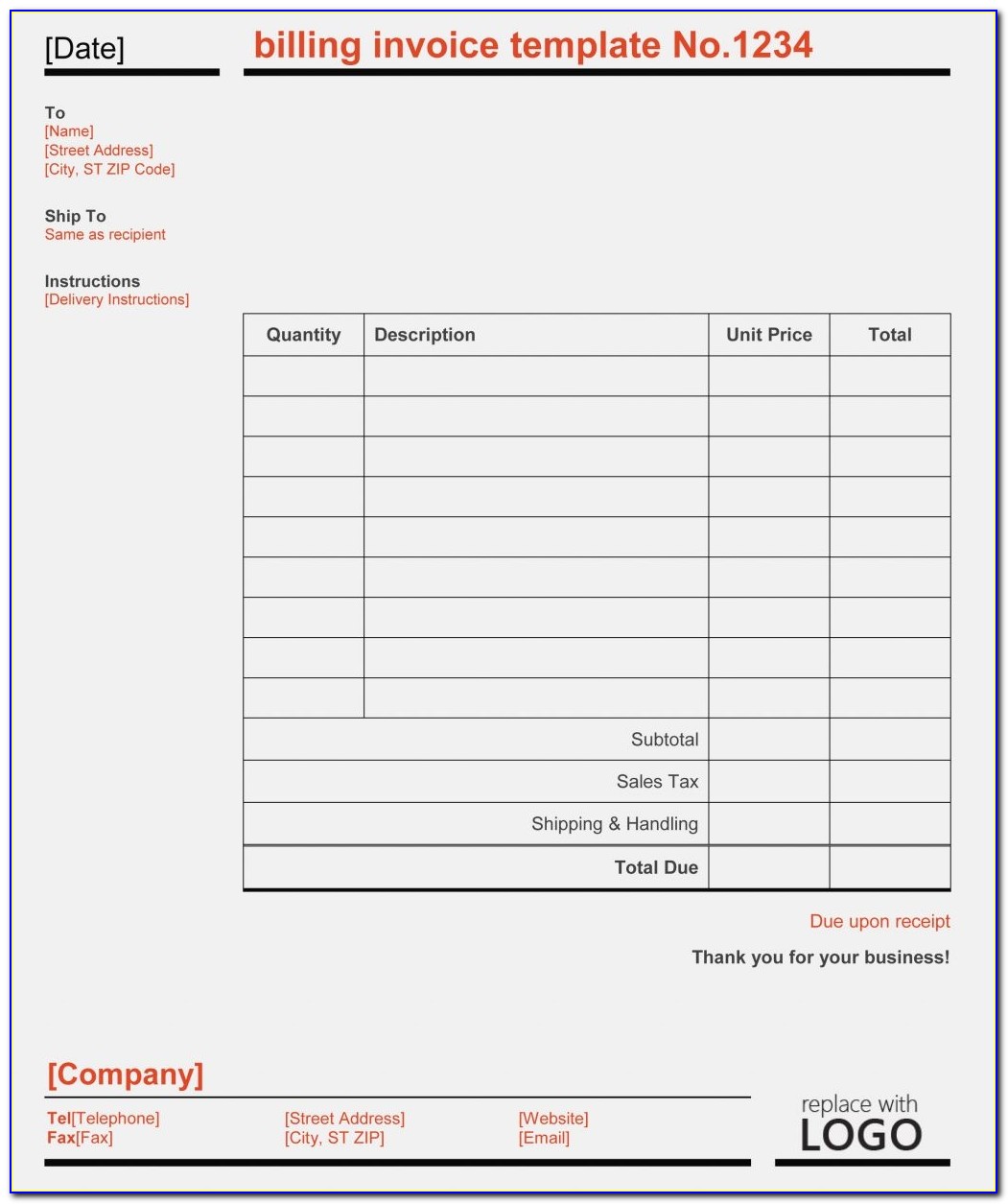 Invoice Template Uk Word Free
