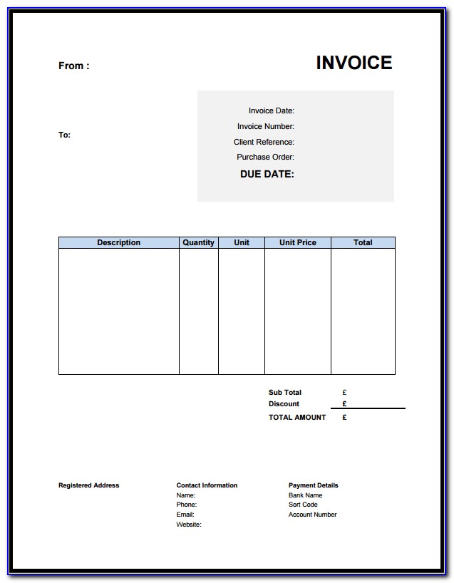 Invoice Template Word Docx
