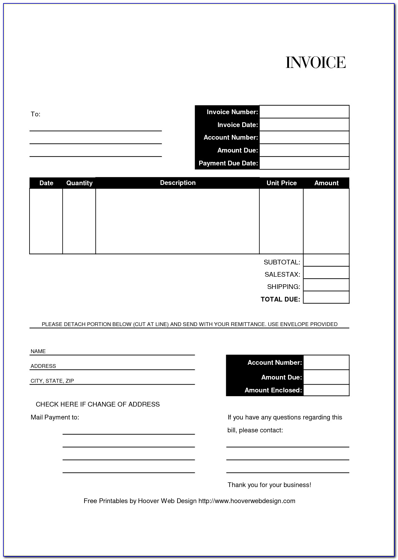 Invoice Template Word Uk Free