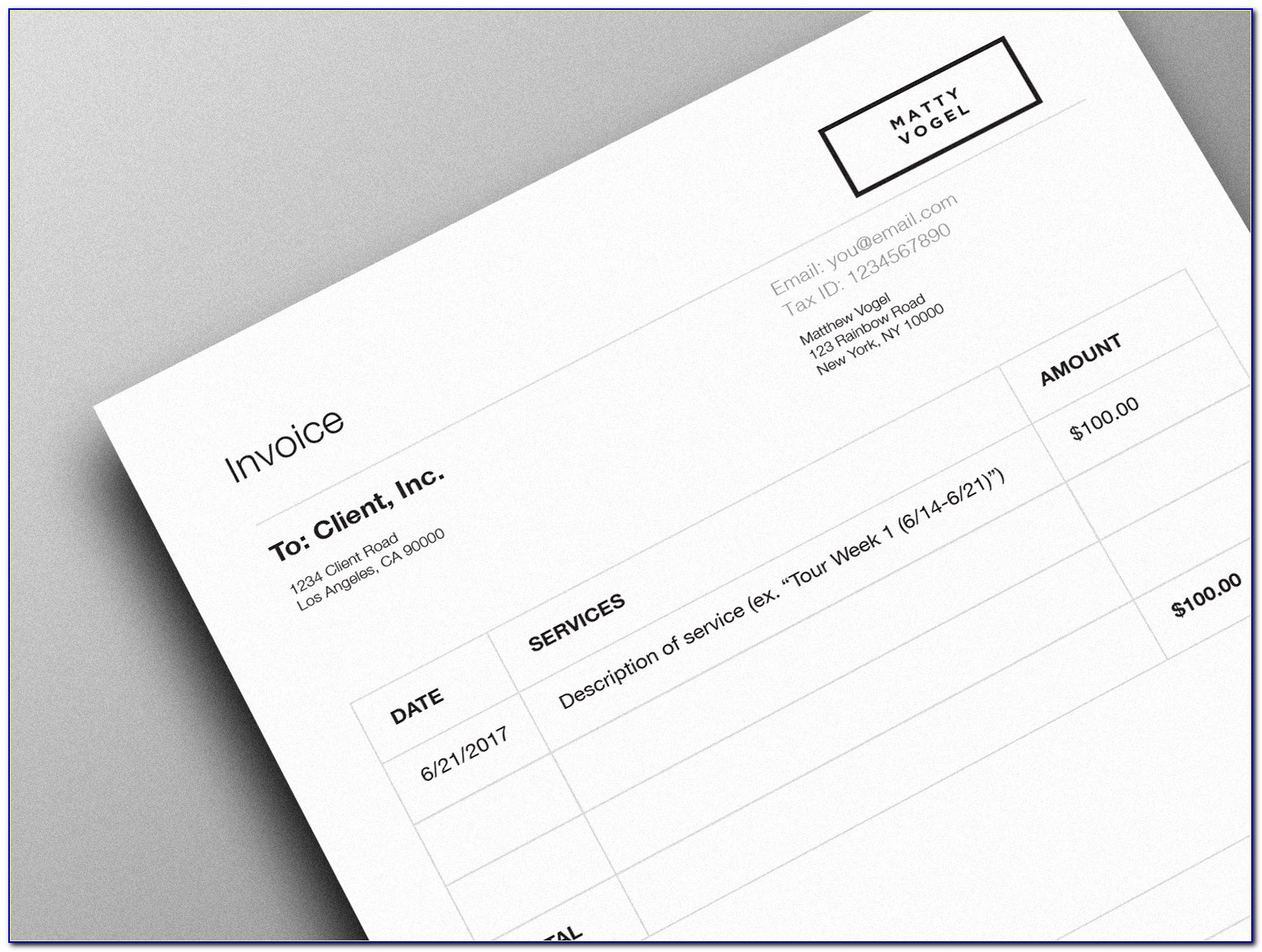 Invoice Templates Free Printable