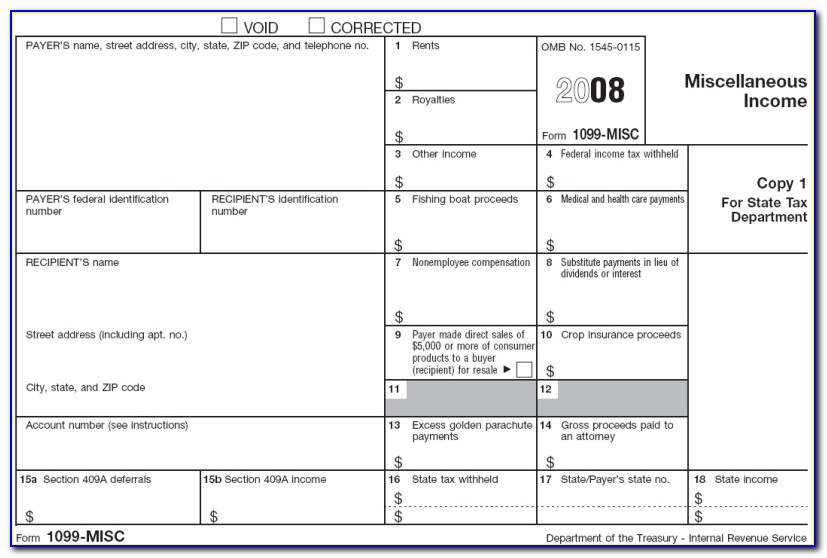 Irs Form 1099 Misc 2016 Fillable