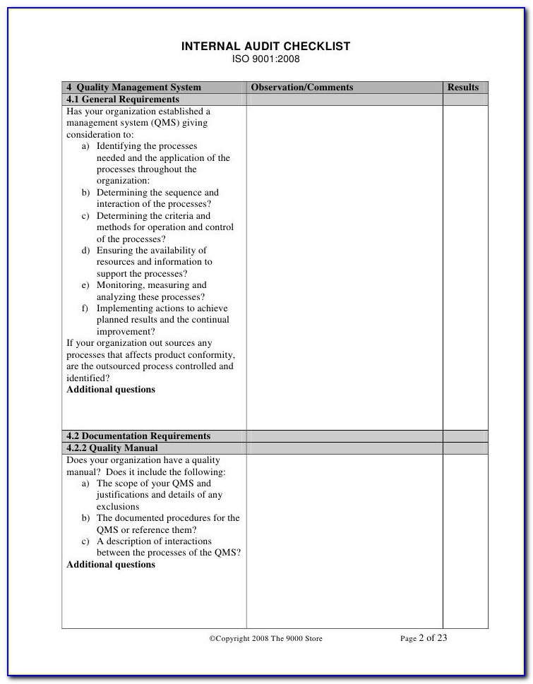 Iso 27001 Internal Audit Checklist Sample