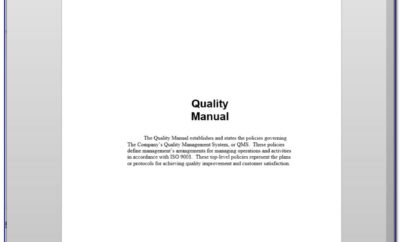 Iso 9001 Quality Manual Format