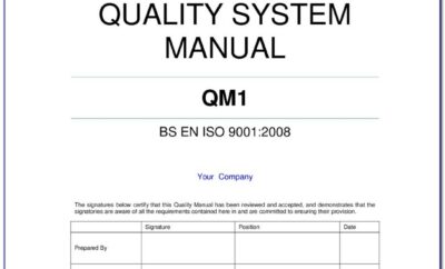 Iso 9001 Quality Manual Template Pdf