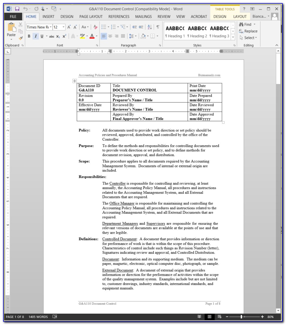 Iso 9001 Sample Forms Free Download