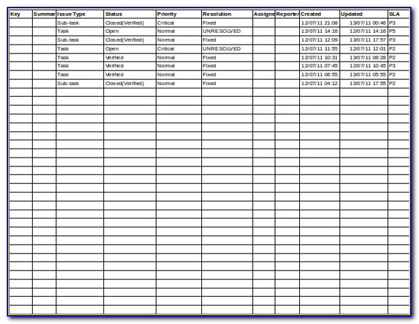 Issue Tracker Excel Template Free