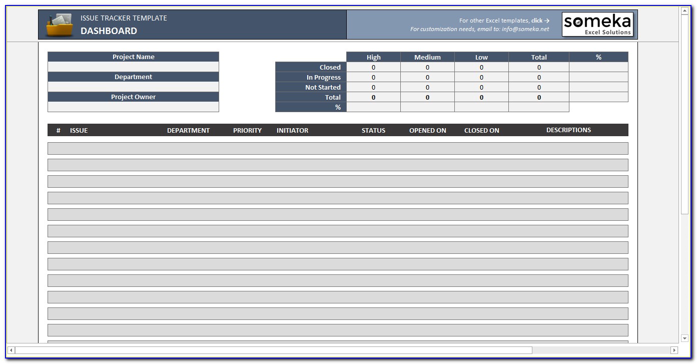 Issue Tracking Access Database Template