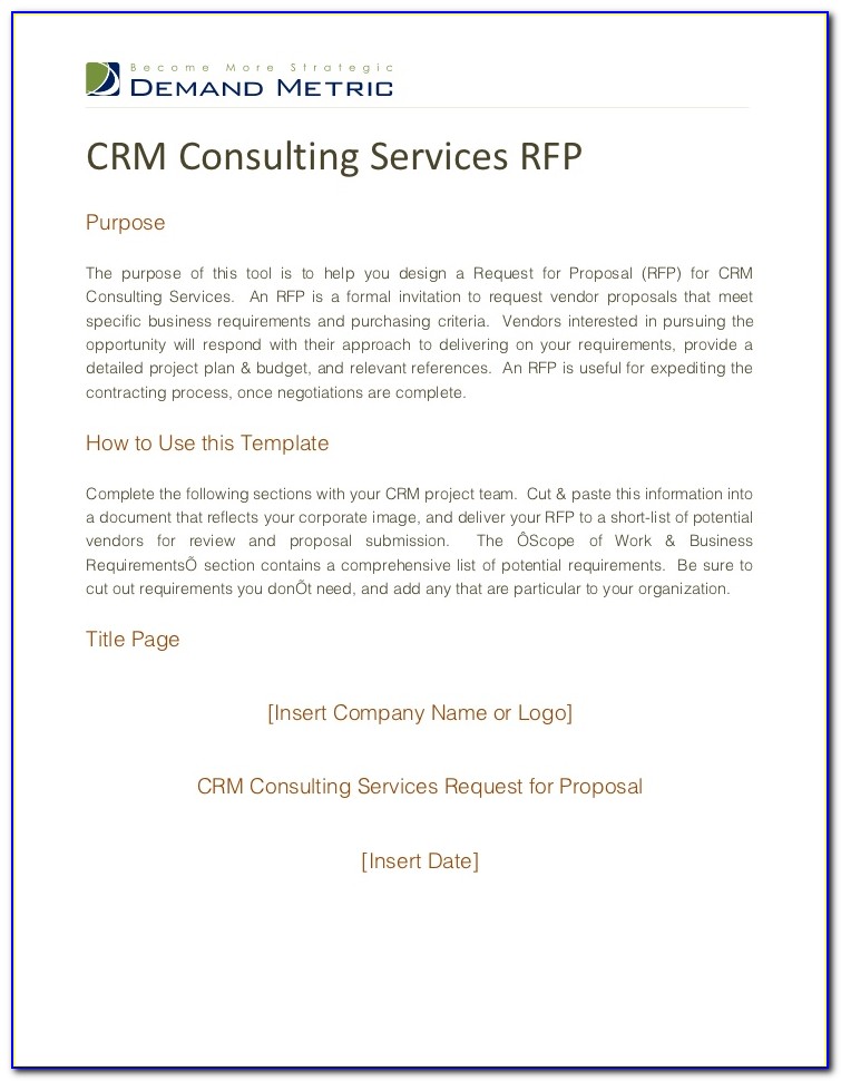 It Consulting Rfp Template
