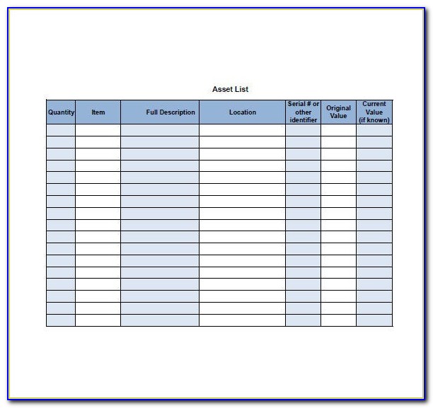 It Infrastructure Asset Inventory Template