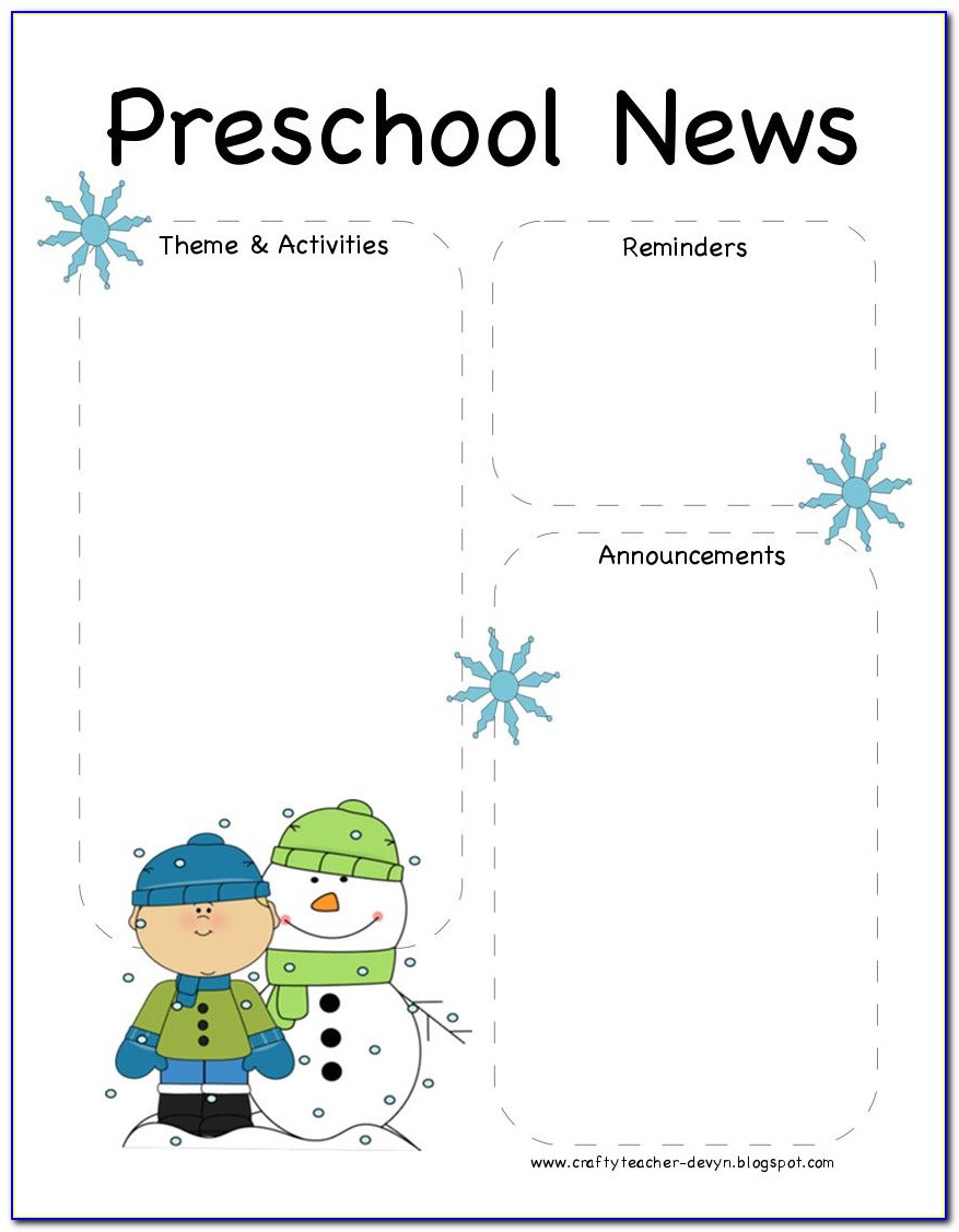 January Classroom Newsletter Template
