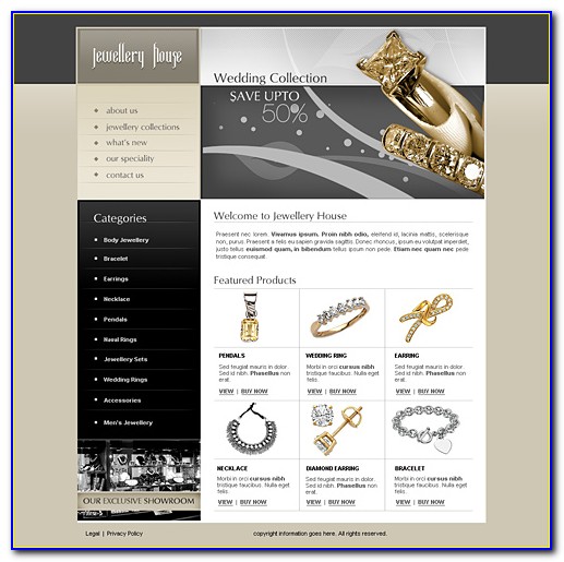 Jewelry Line Sheet Template
