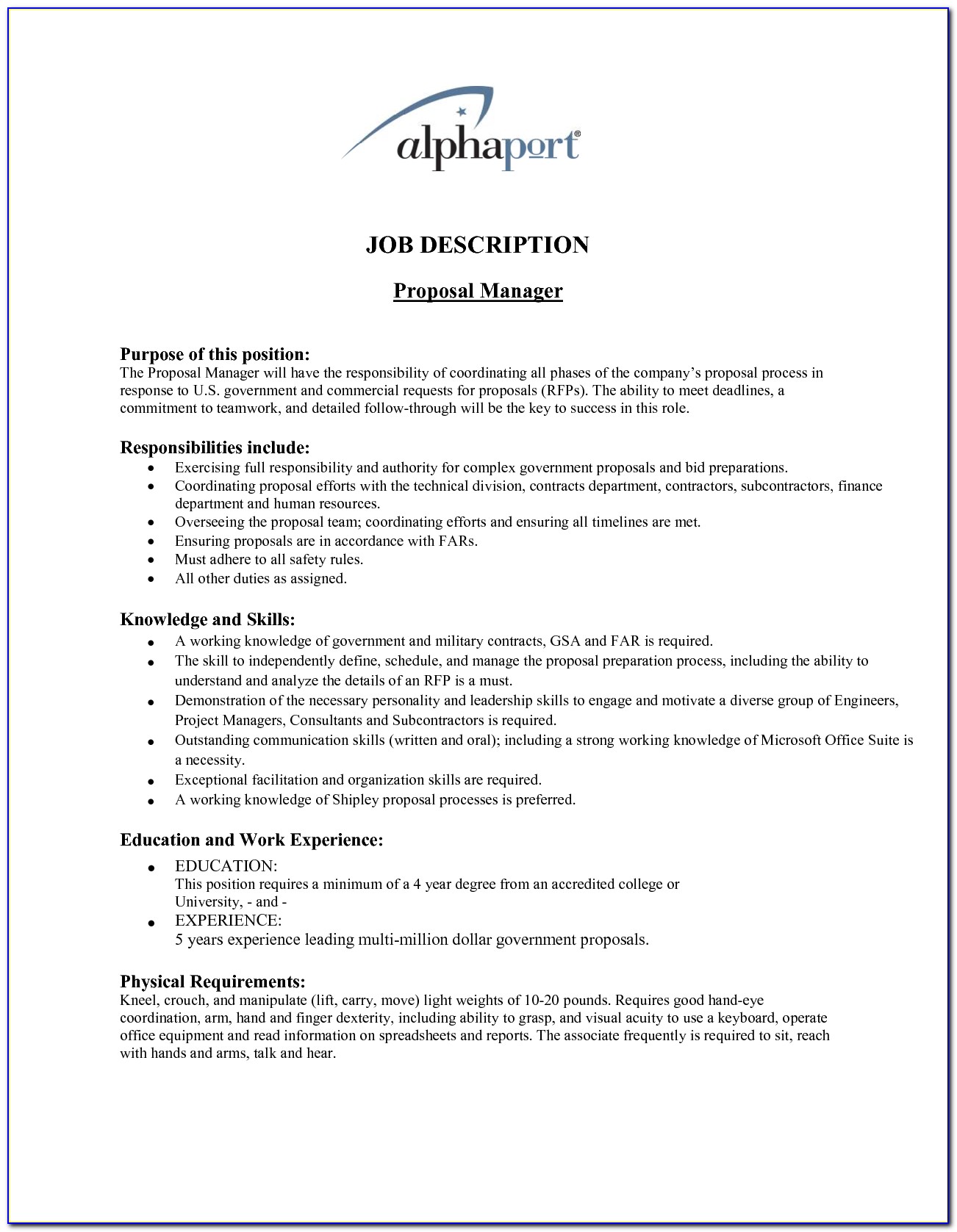 Job Proposal Template Download