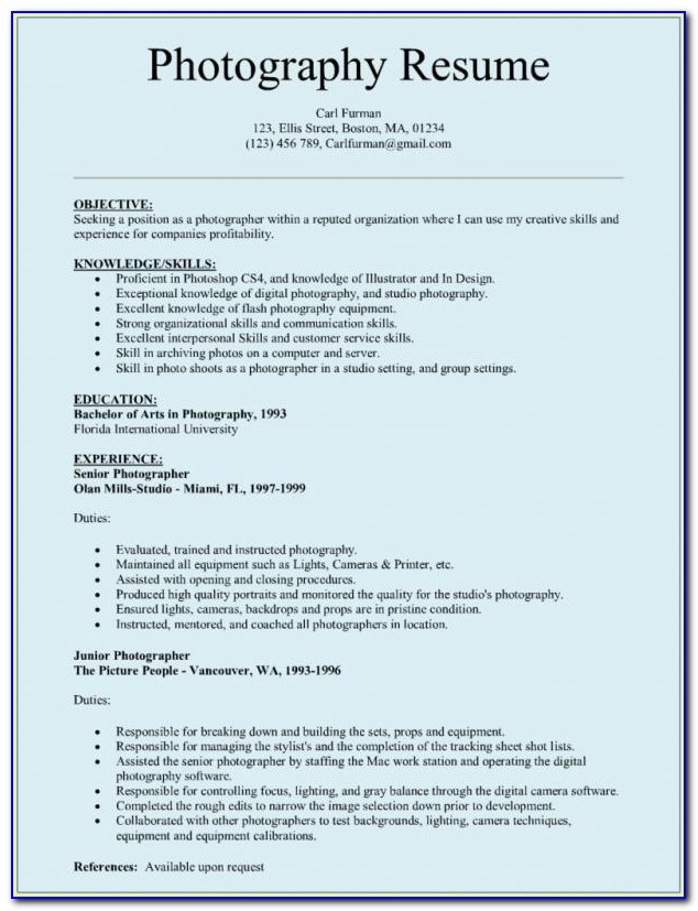 Job Resume Format Free Download