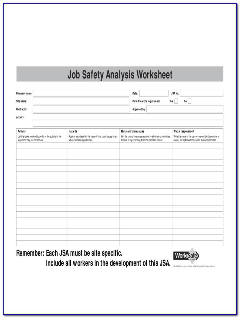 Job Safety Analysis Format Pdf