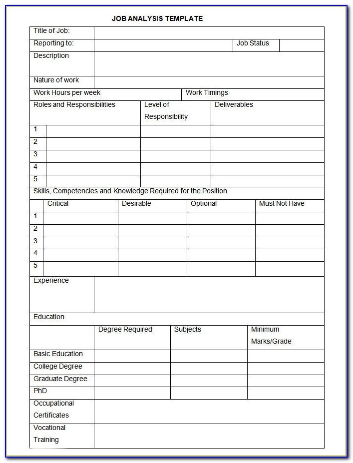 Job Safety Analysis Template Excel