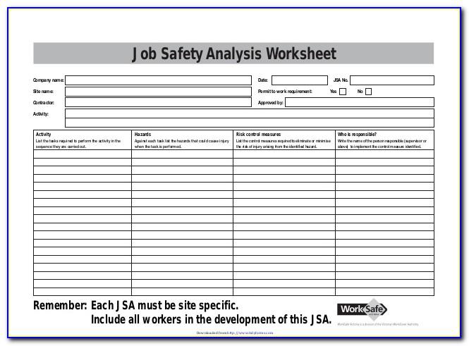 Job Safety Analysis Template Nsw