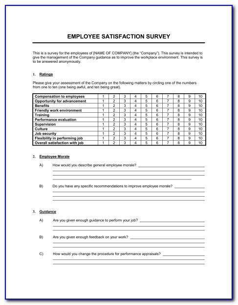 Job Satisfaction Questionnaire Sample