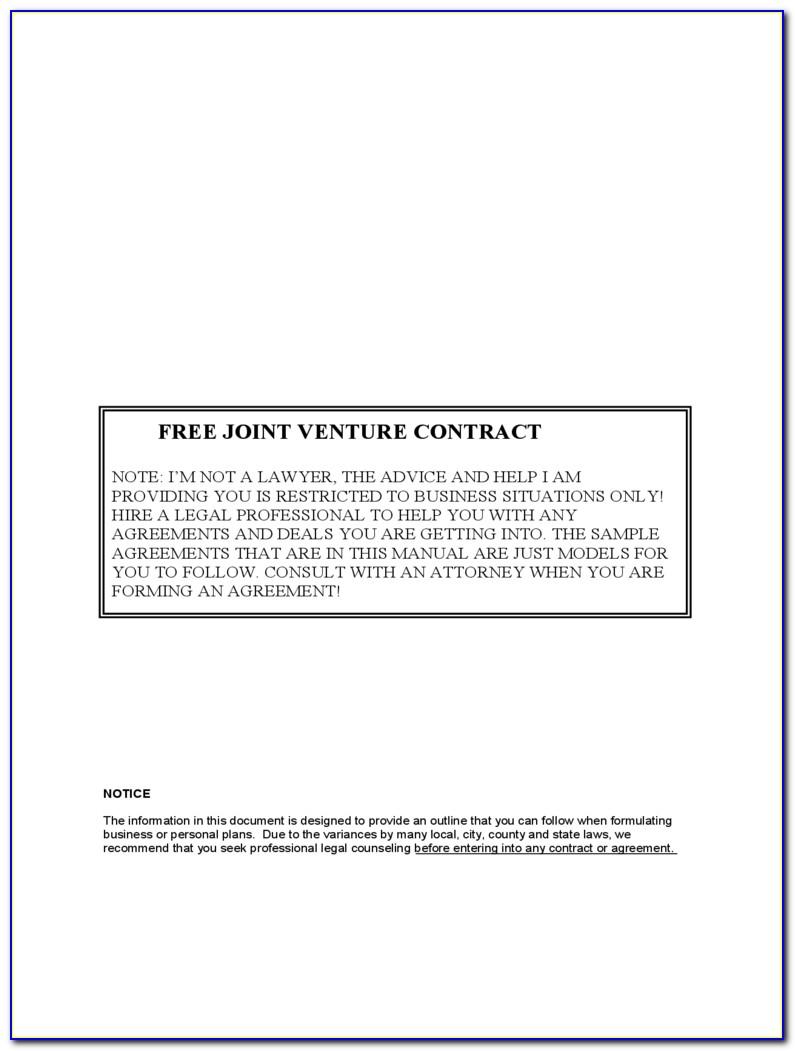Joint Business Venture Contract Template