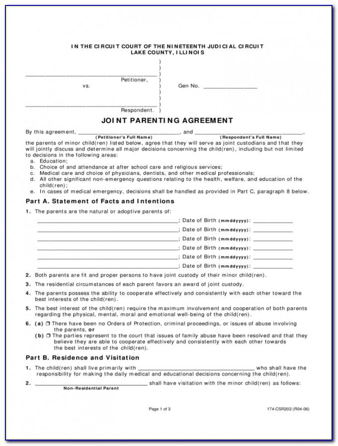 Joint Custody Contract Template