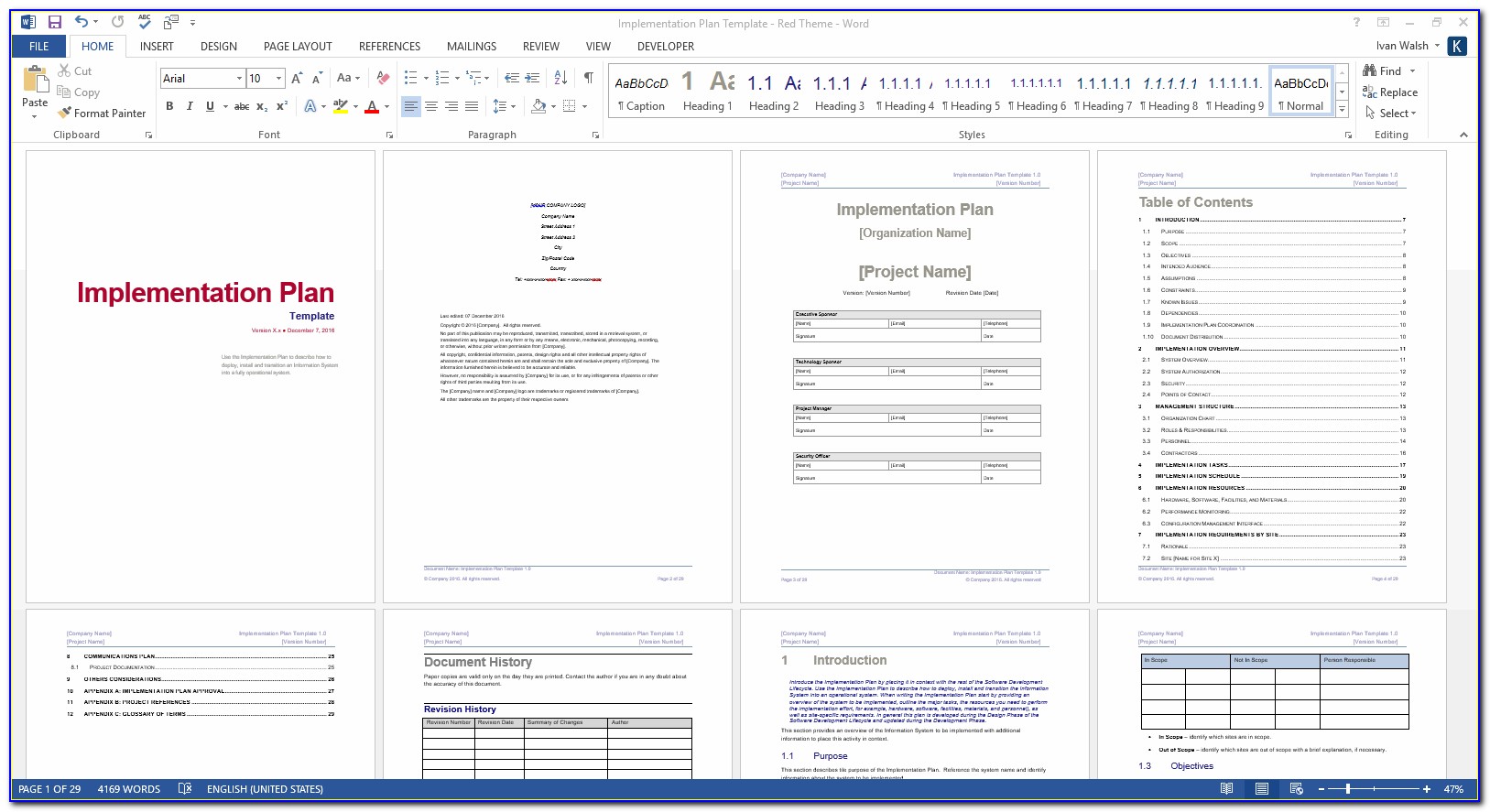 Microsoft Office Implementation Plan Template