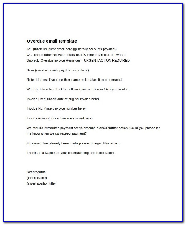 Overdue Invoice Letter Template Uk