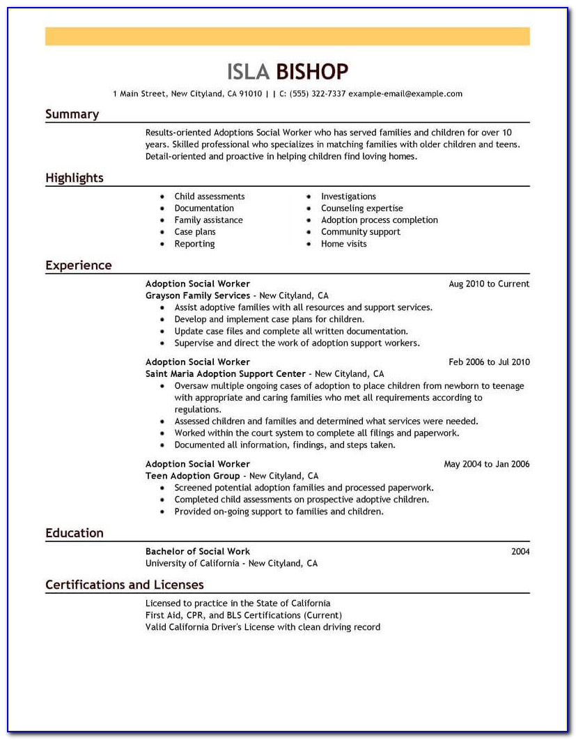 Sample Resume Human Services Manager