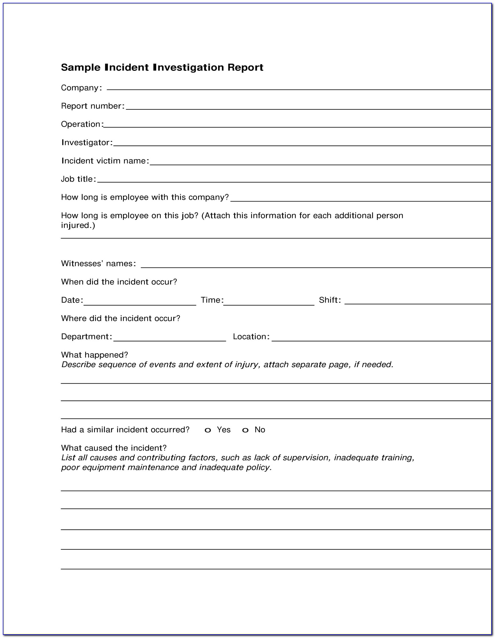 Security Incident Investigation Report Template
