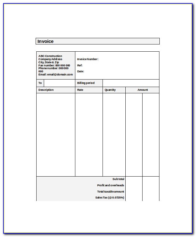 Simple Invoice Template For Ipad