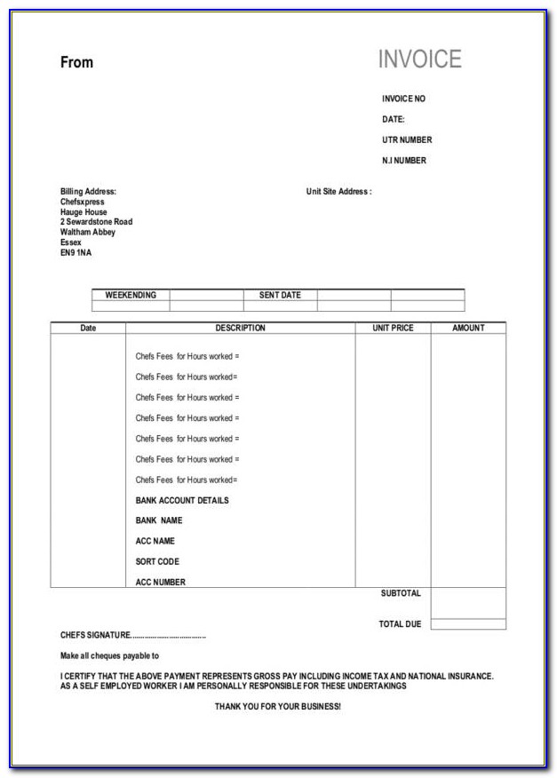 Simple Invoice Template For Iphone