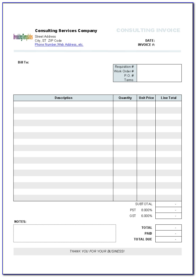 Tax Invoice Template Excel Australia