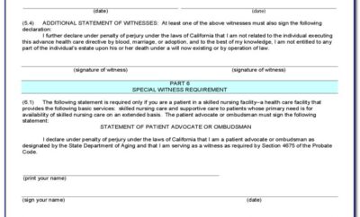 Advance Healthcare Directive Forms California