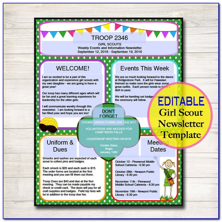 Daisy Girl Scout Newsletter Template