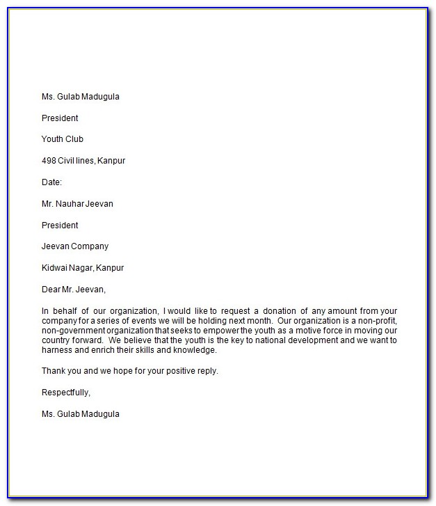 Donations Request Letter Template
