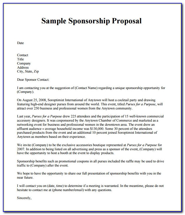Free Car Sponsorship Proposal Template