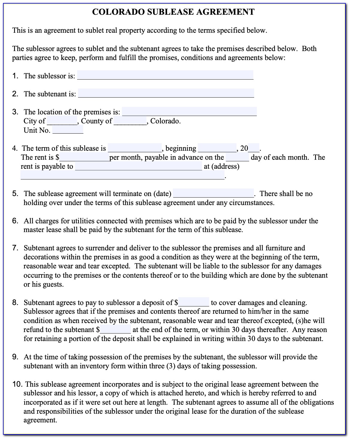 Free Commercial Lease Agreement Template Ontario