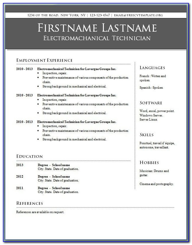 Free Creative Resume Templates Word Download