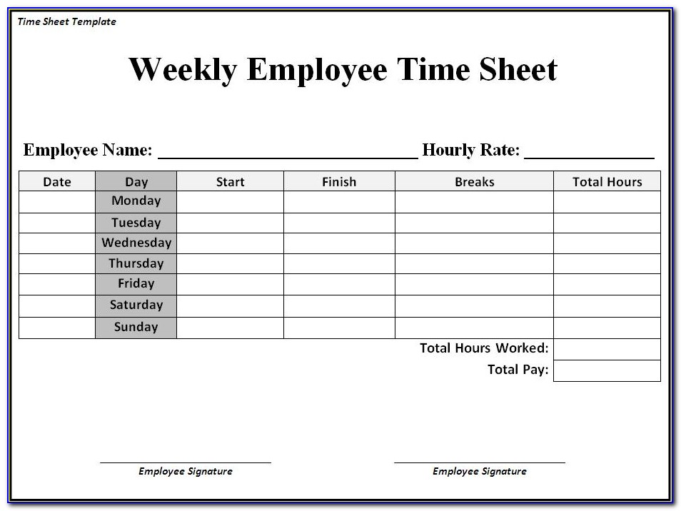 Free Excel Timesheet Template